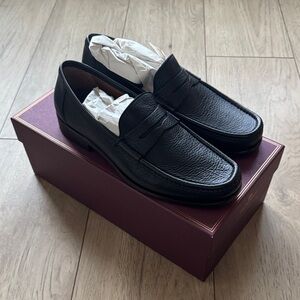 NWT Bruno Magli Tonio Classic Black Leather Penny Loafers Men’s Size 10